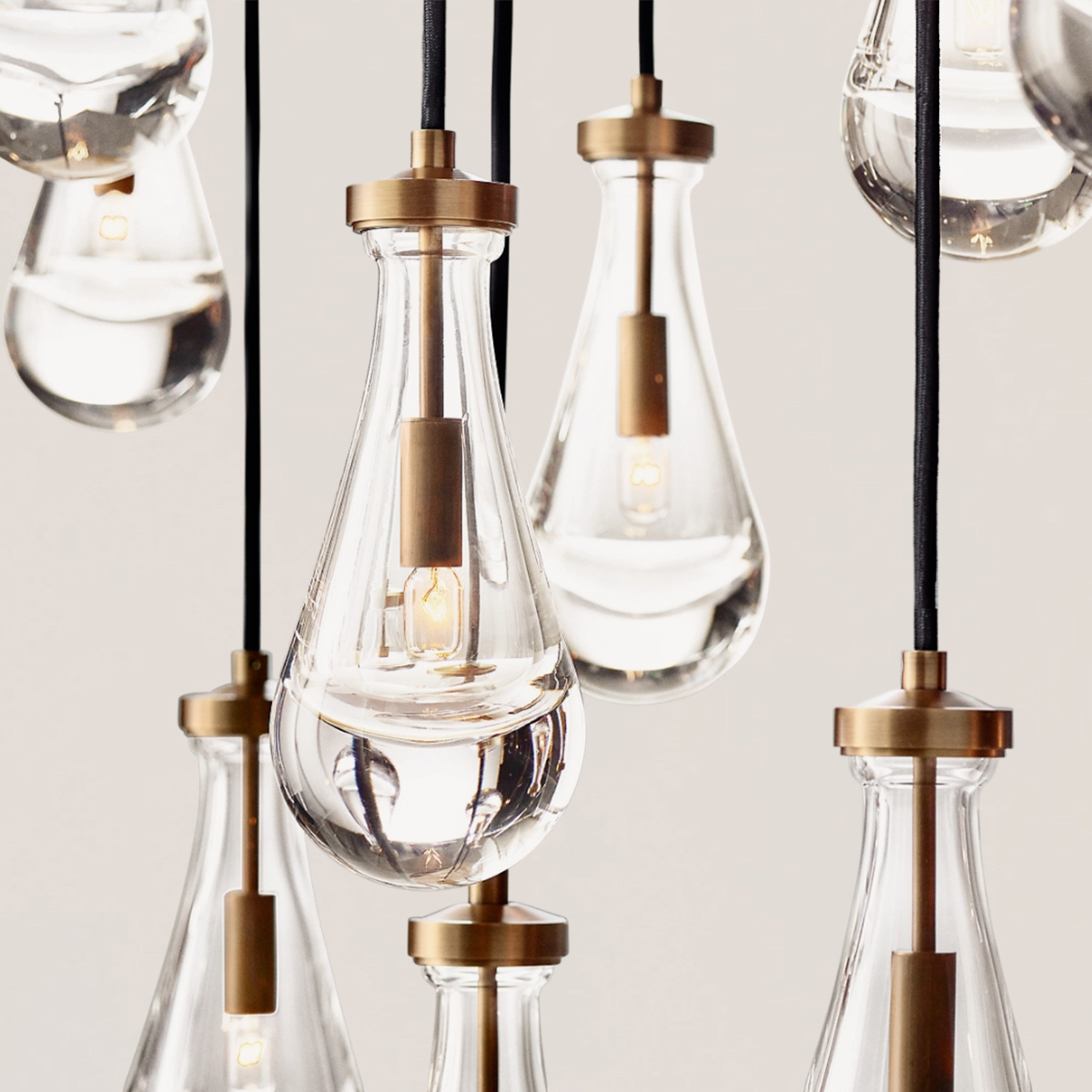 Modern Raindrop Crystal Rectangular Chandelier-VaseLamps