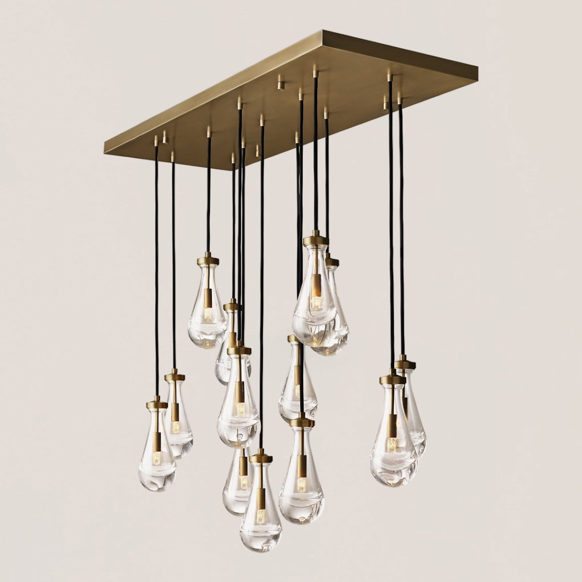 Modern Raindrop Crystal Rectangular Chandelier-VaseLamps
