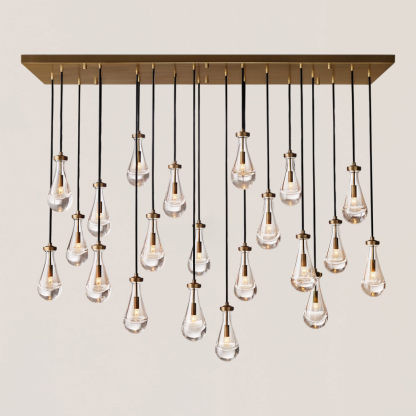 Modern Raindrop Crystal Rectangular Chandelier-VaseLamps