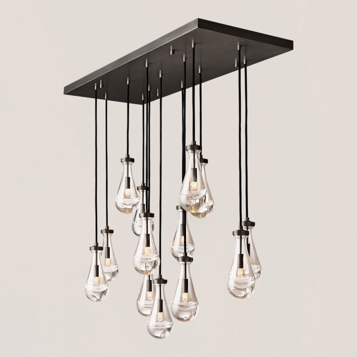 Modern Raindrop Crystal Rectangular Chandelier-VaseLamps