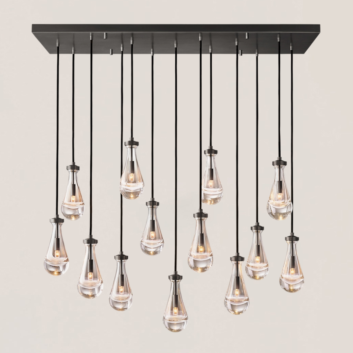 Modern Raindrop Crystal Rectangular Chandelier-VaseLamps