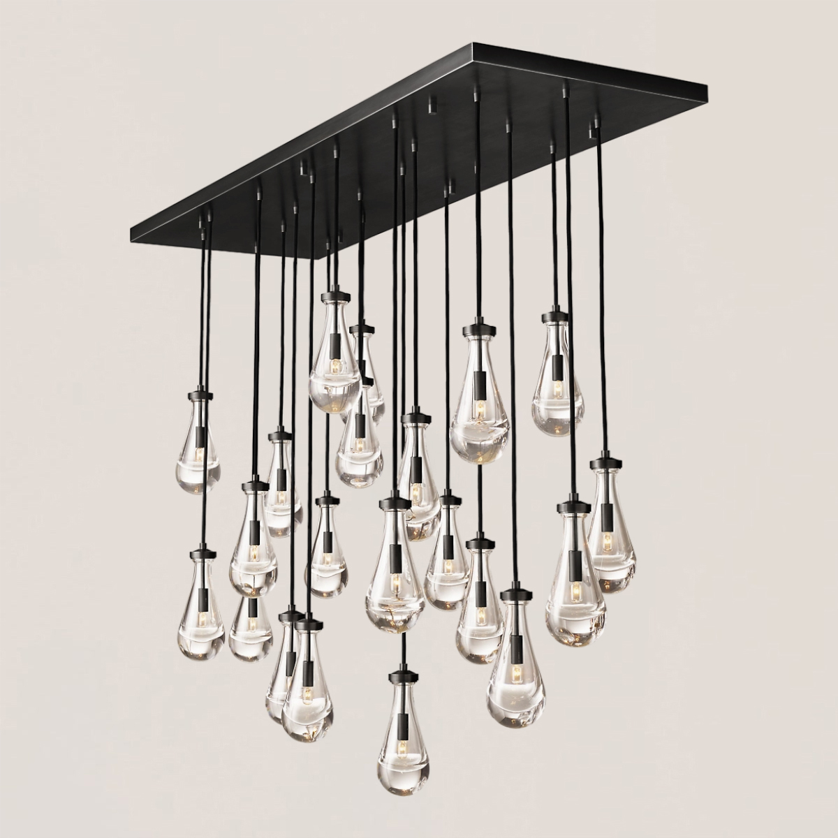 Modern Raindrop Crystal Rectangular Chandelier-VaseLamps