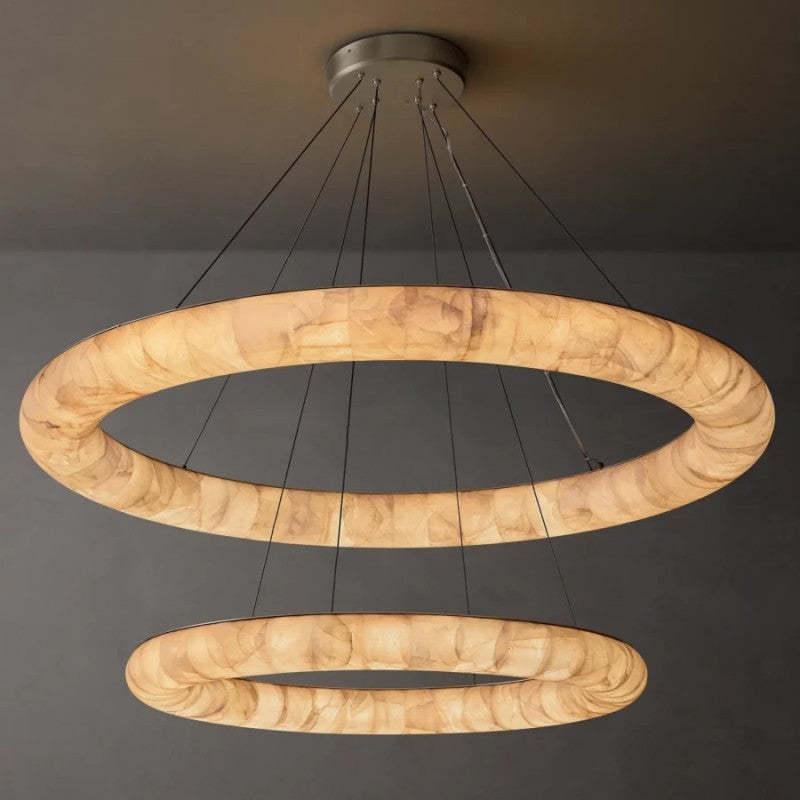 Rivage Lisse Two-Tiered Round Chandelier 61"-VaseLamps