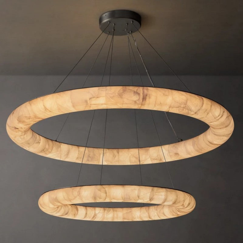 Rivage Lisse Two-Tiered Round Chandelier 61"-VaseLamps