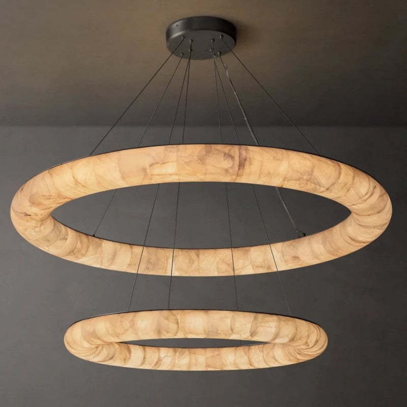 Rivage Lisse Two-Tiered Round Chandelier 61"-VaseLamps