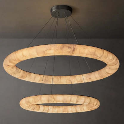 Rivage Lisse Two-Tiered Round Chandelier 61"-VaseLamps