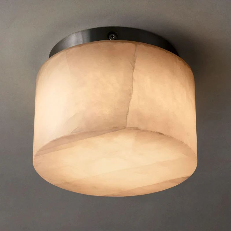 Rivage Calcite Round Flushmount-VaseLamps