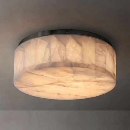 Rivage Calcite Round Flushmount-VaseLamps