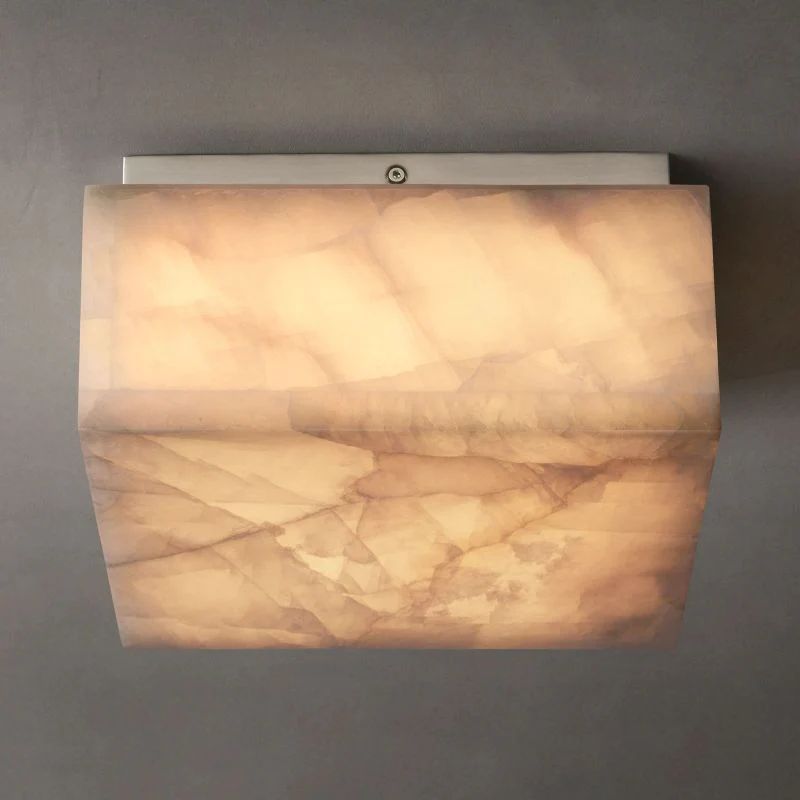 Rivage Calcite Square Flushmount-VaseLamps