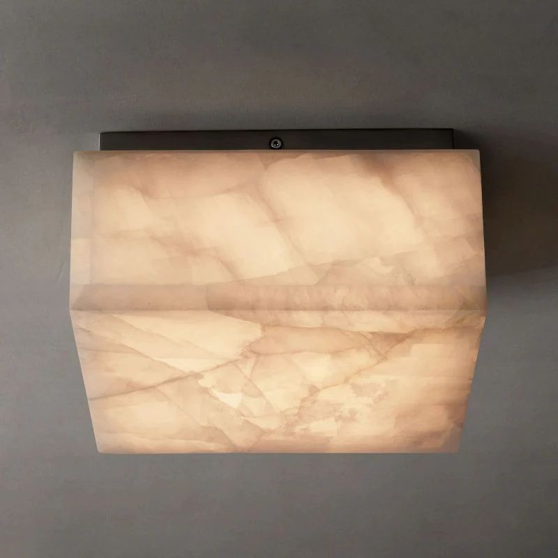 Rivage Calcite Square Flushmount-VaseLamps