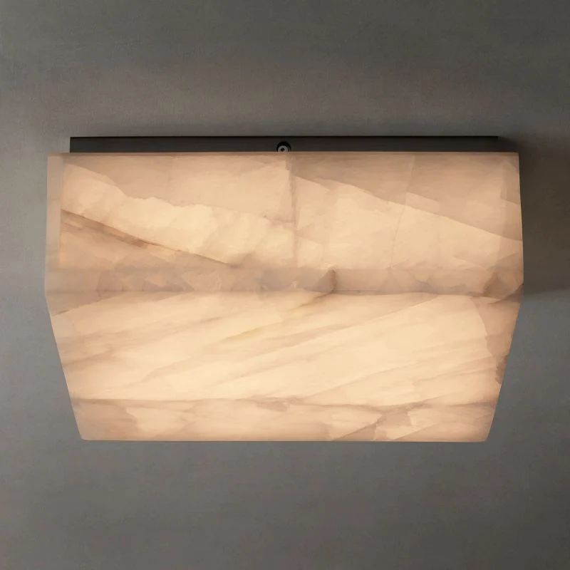 Rivage Calcite Square Flushmount-VaseLamps