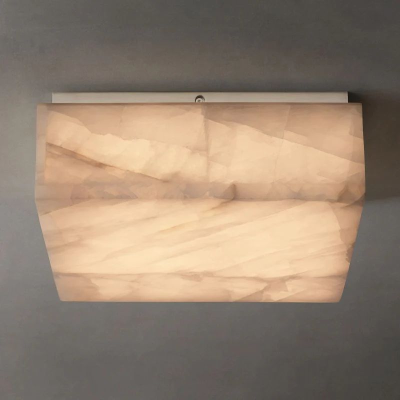 Rivage Calcite Square Flushmount-VaseLamps