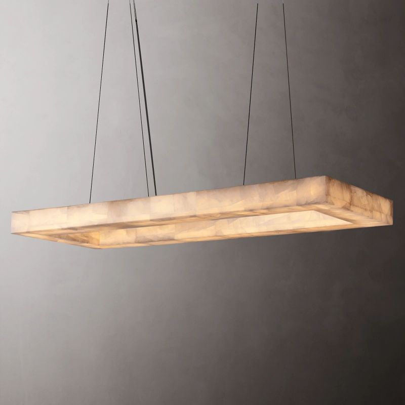 Rivage Rectangular Calcite Chandelier 54"-VaseLamps