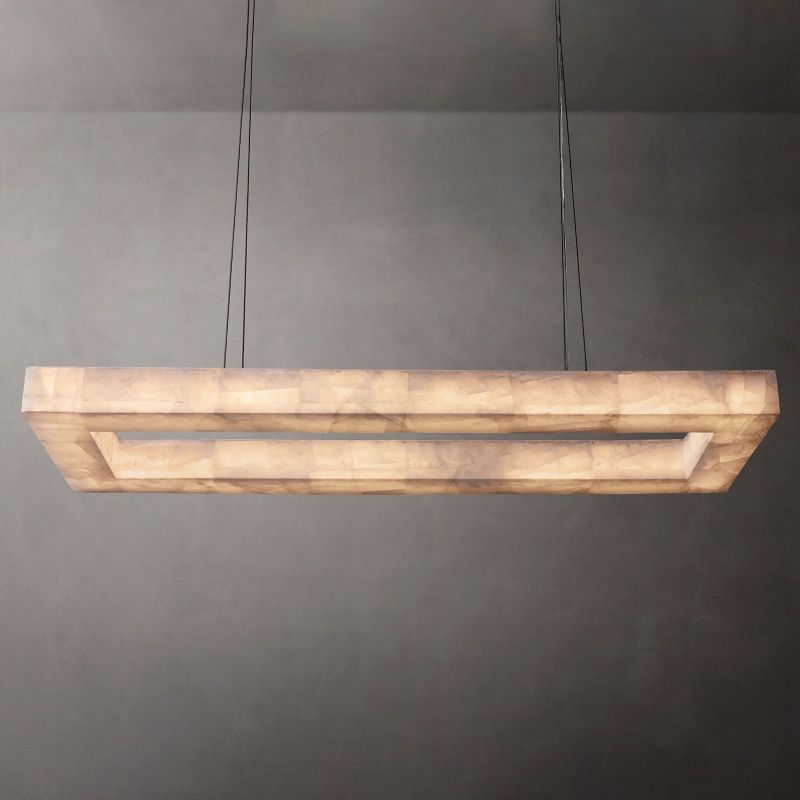 Rivage Rectangular Calcite Chandelier 54"-VaseLamps