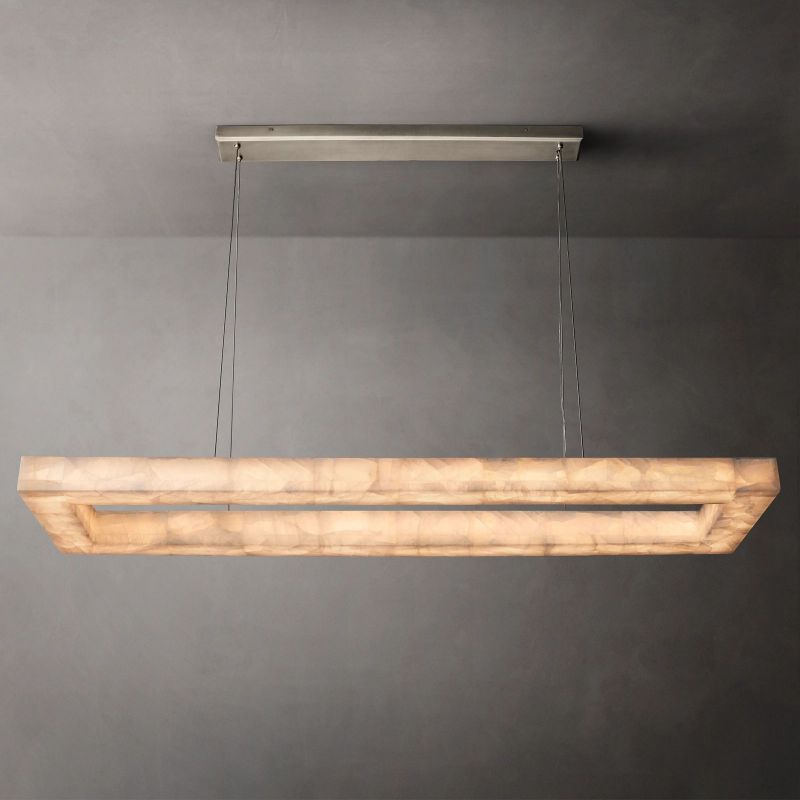 Rivage Rectangular Calcite Chandelier 72"-VaseLamps