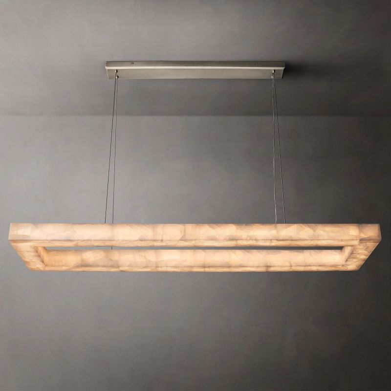 Rivage Rectangular Calcite Chandelier 72"-VaseLamps