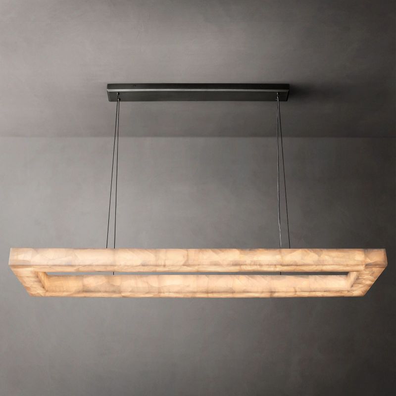 Rivage Rectangular Calcite Chandelier 72"-VaseLamps