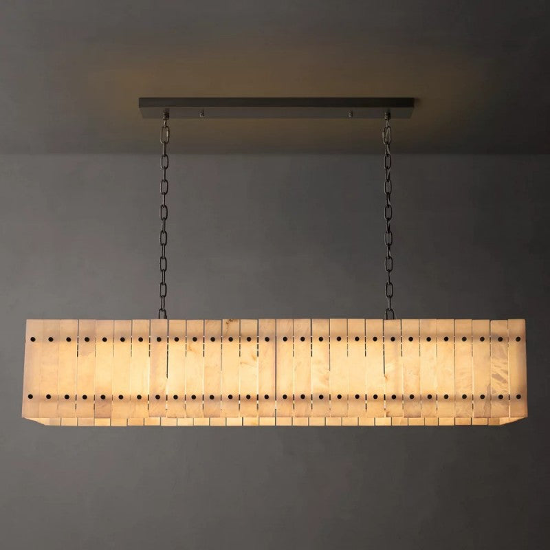 San Marco Alabaster Linear Chandelier 54"-VaseLamps