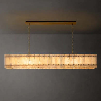 San Marco Alabaster Linear Chandelier 72"-VaseLamps