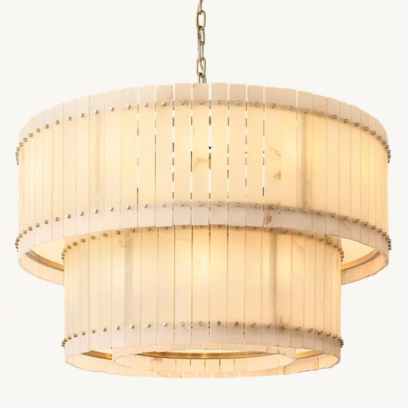 San Marco Alabaster Round Tiered Chandelier 48"-VaseLamps