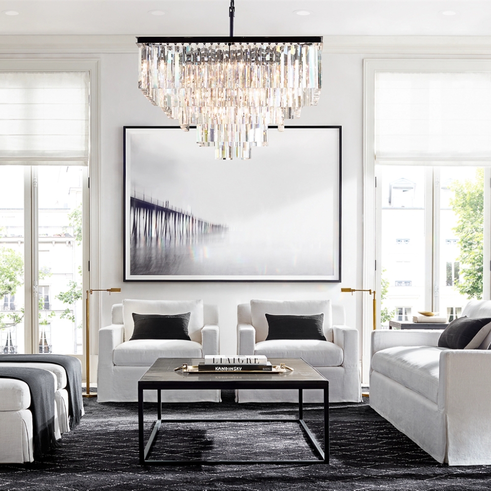 1920s Odeon Square Chandelier-VaseLamps