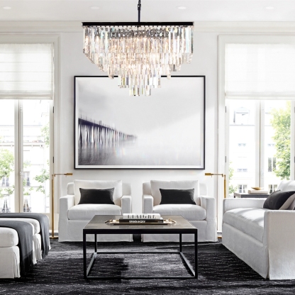 1920s Odeon Square Chandelier-VaseLamps
