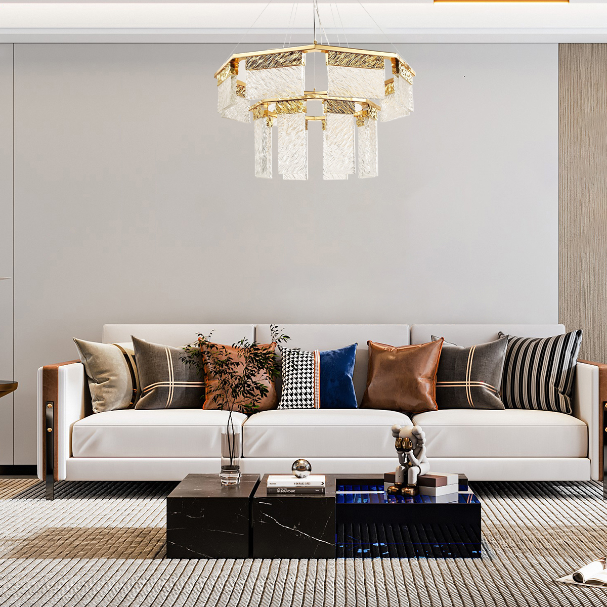 2-Tier Round Down-light LED Chandelier-VaseLamps