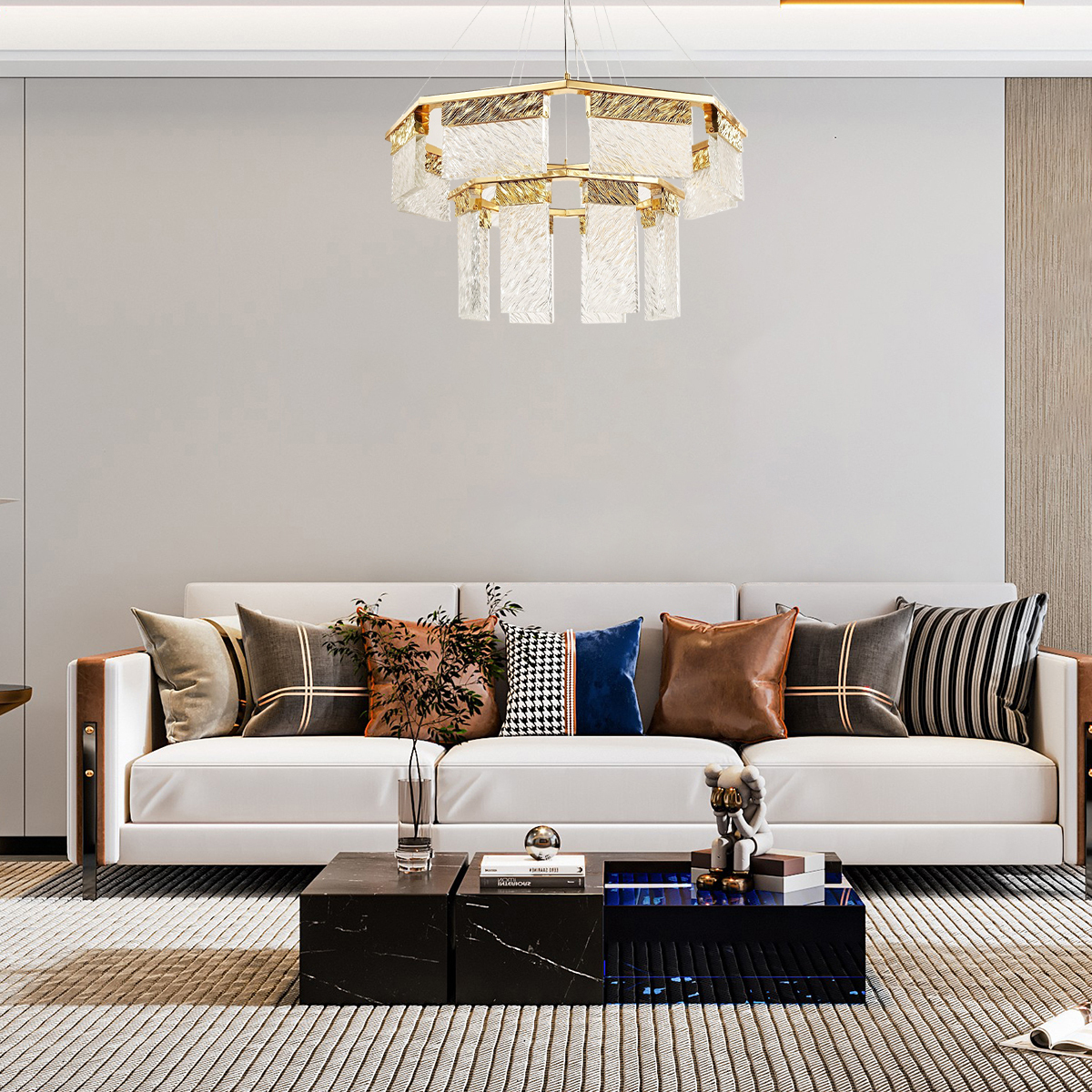2-Tier Round Down-light LED Chandelier-VaseLamps