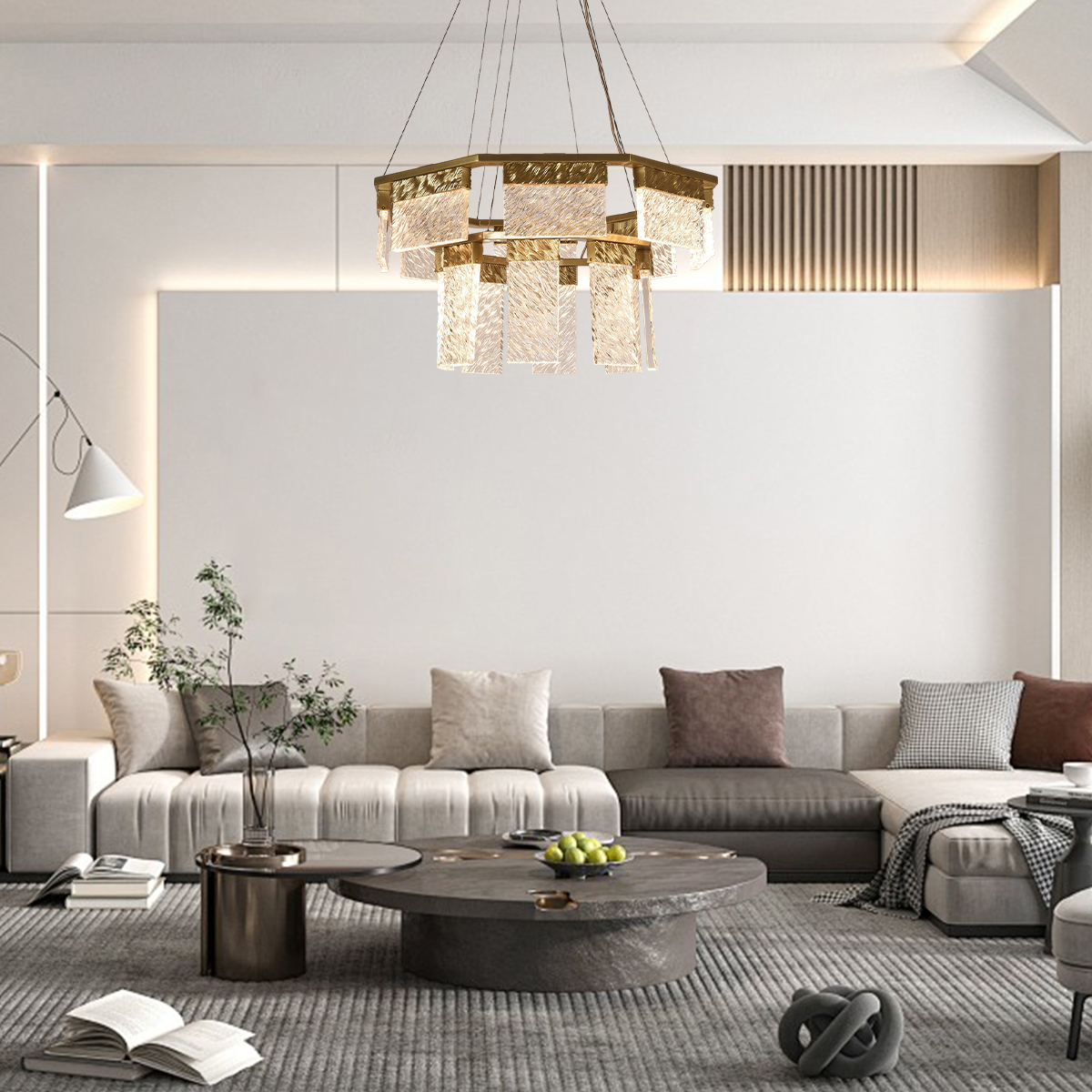 2-Tier Round Down-light LED Chandelier-VaseLamps