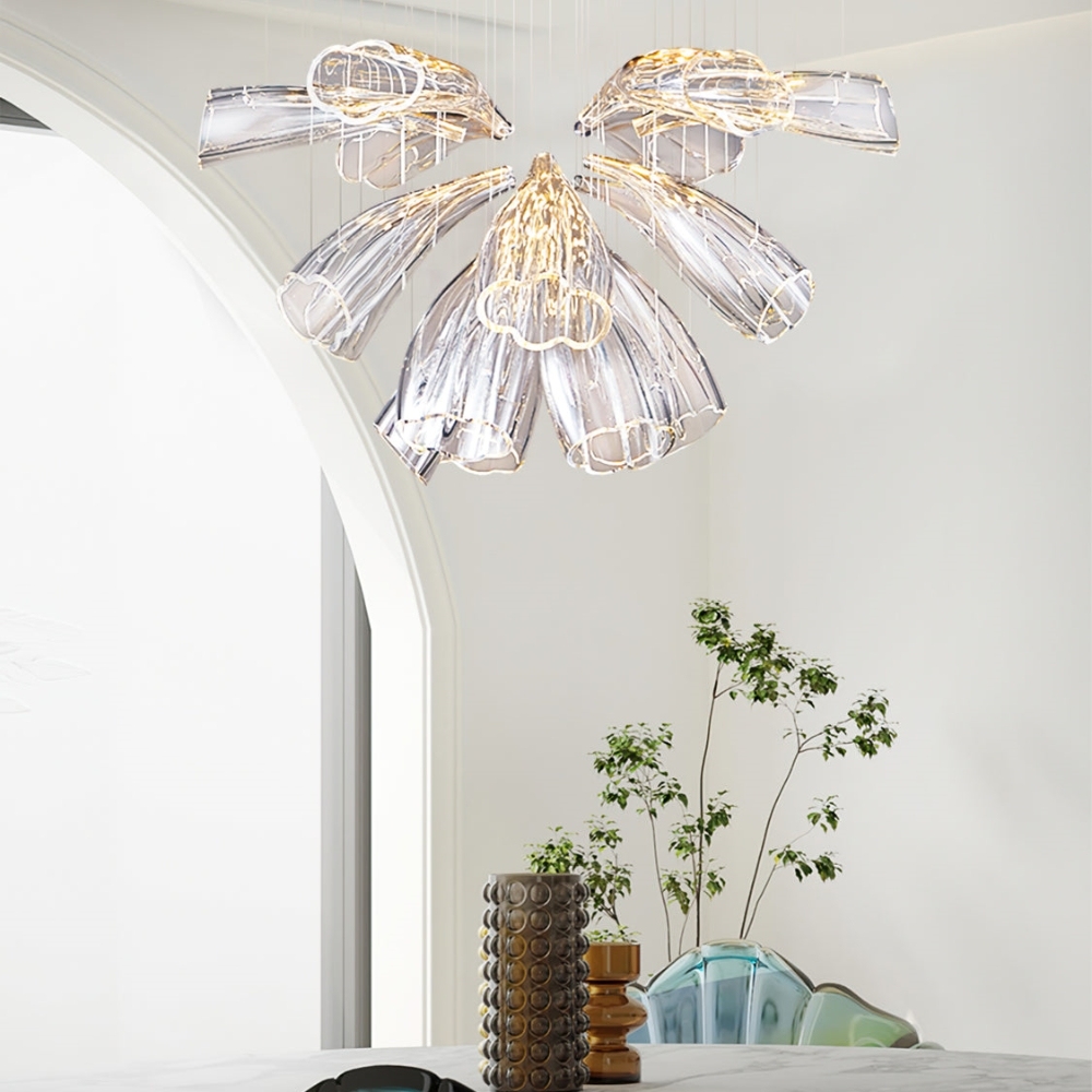Luxury Glass Lotus Chandelier-VaseLamps