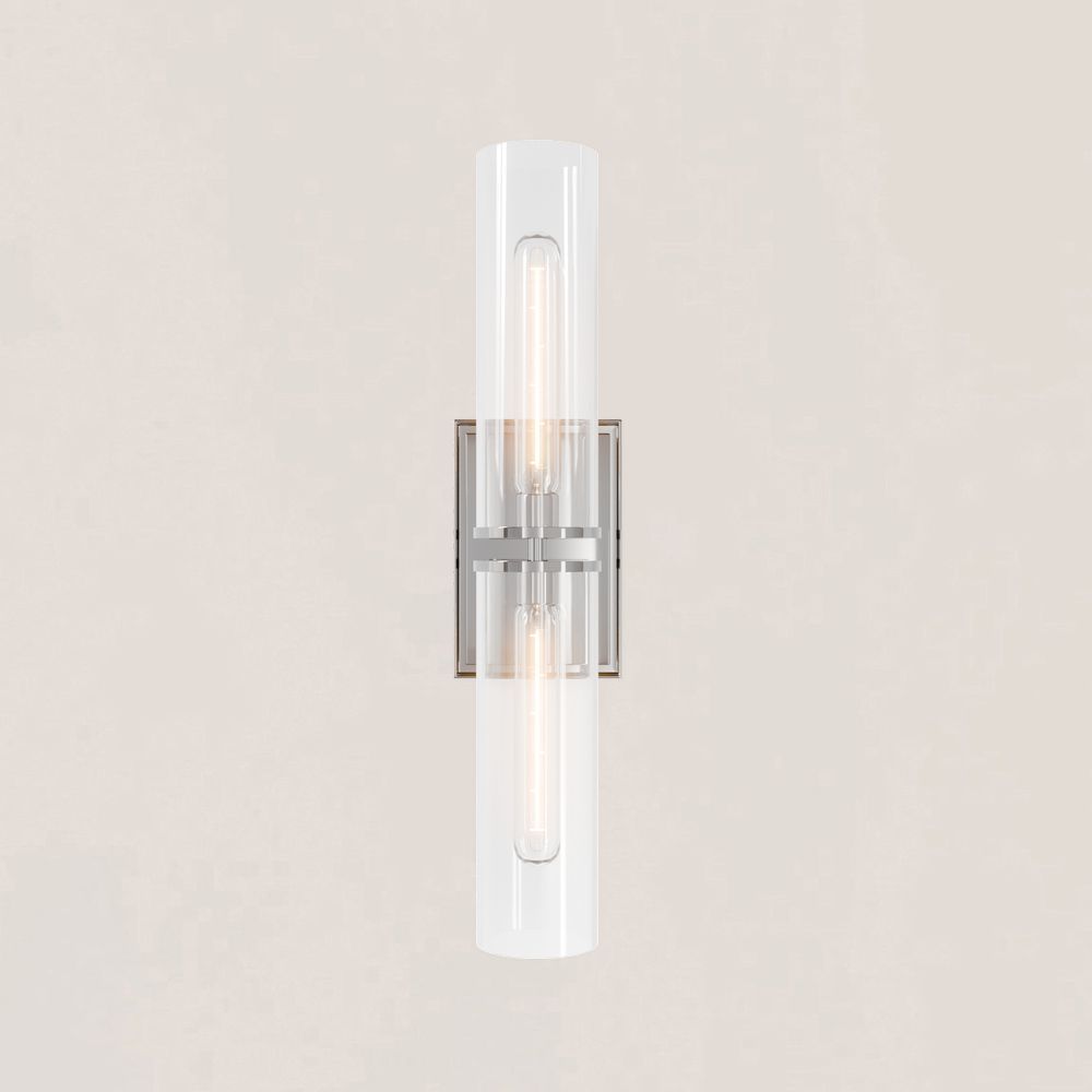 VASELAMPS - Dual-Layer Glass and Gold Metal Wall Sconce-VaseLamps