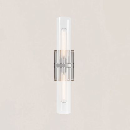 VASELAMPS - Dual-Layer Glass and Gold Metal Wall Sconce-VaseLamps