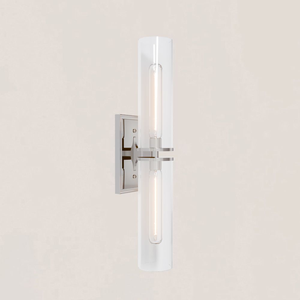 VASELAMPS - Dual-Layer Glass and Gold Metal Wall Sconce-VaseLamps