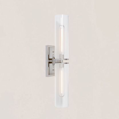 VASELAMPS - Dual-Layer Glass and Gold Metal Wall Sconce-VaseLamps