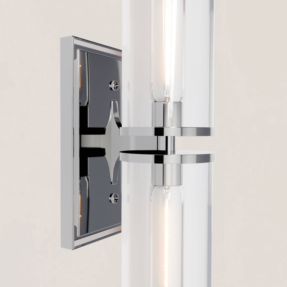 VASELAMPS - Dual-Layer Glass and Gold Metal Wall Sconce-VaseLamps
