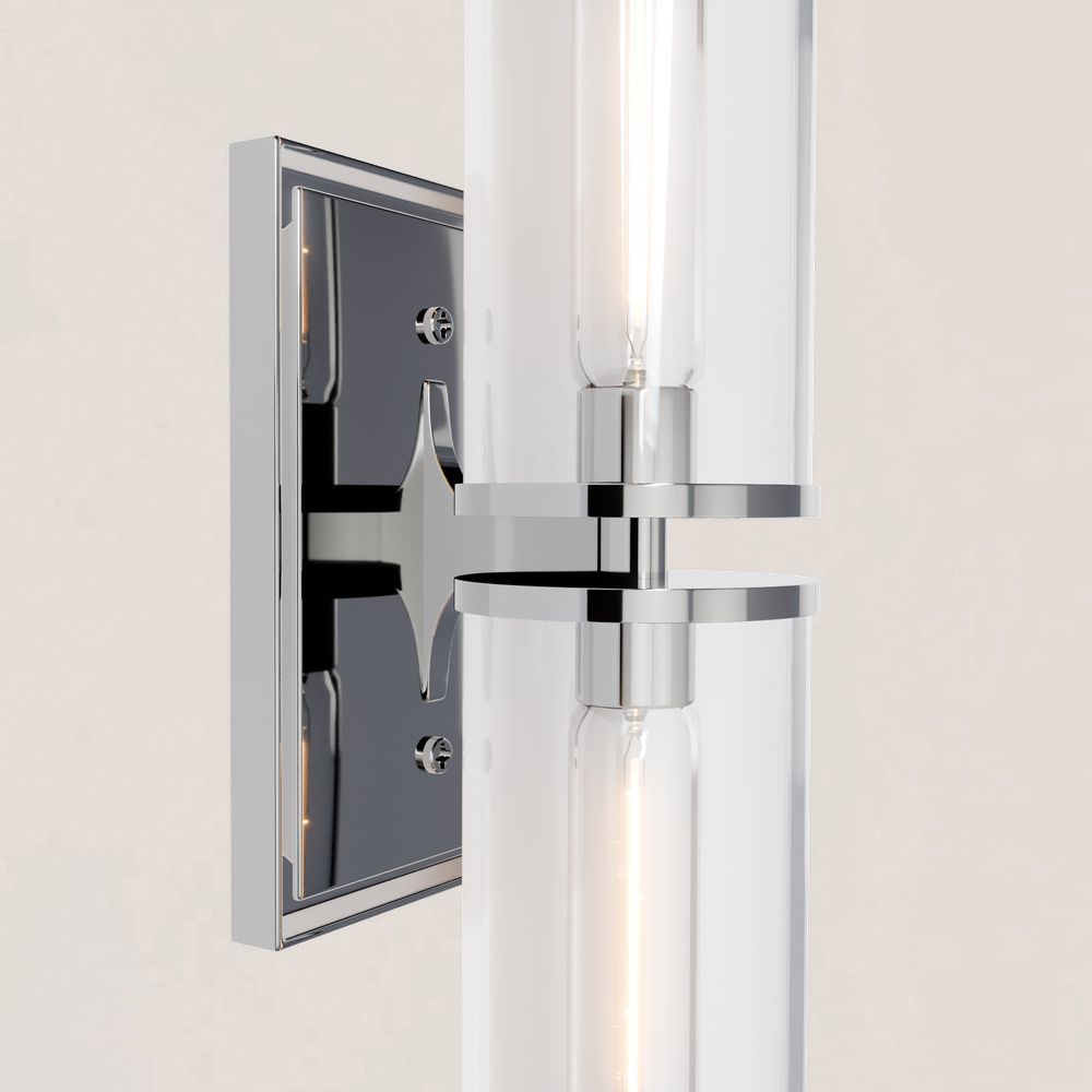 VASELAMPS - Dual-Layer Glass and Gold Metal Wall Sconce-VaseLamps