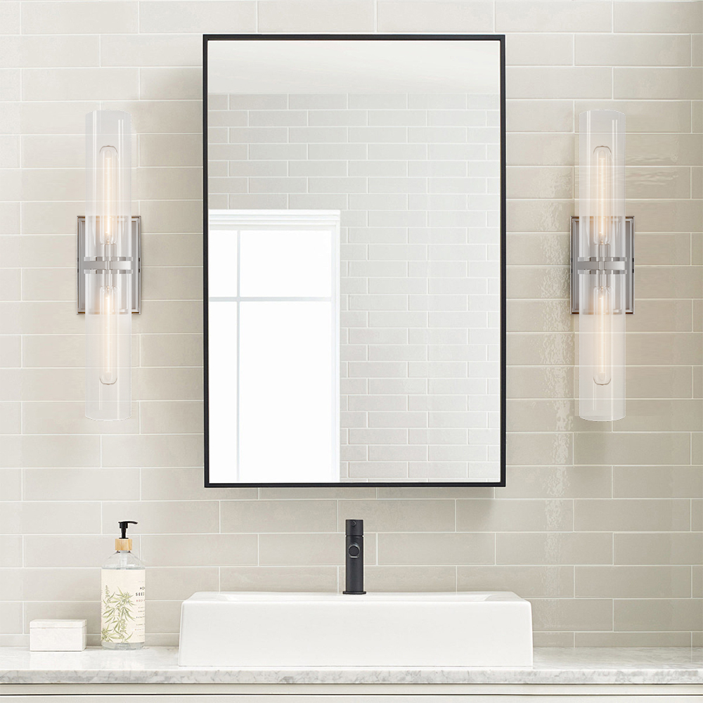 VASELAMPS - Dual-Layer Glass and Gold Metal Wall Sconce-VaseLamps
