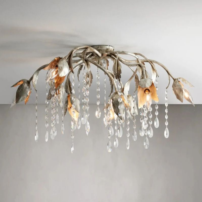 Gothic Viticci Flushmount 23.5" 32"-Silver-VaseLamps