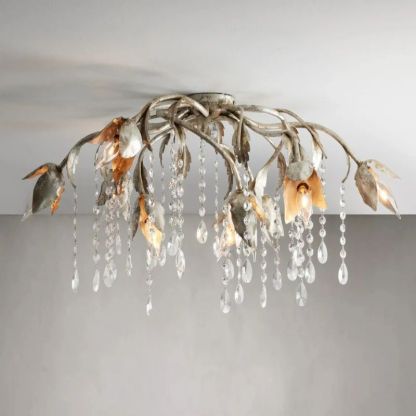 Gothic Viticci Flushmount 23.5" 32"-Silver-VaseLamps