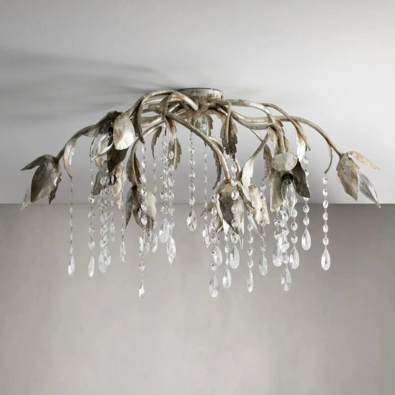 Gothic Viticci Flushmount 23.5" 32"-Silver-VaseLamps
