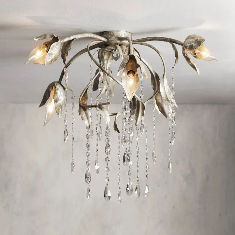 Gothic Viticci Flushmount 23.5" 32"-Silver-VaseLamps