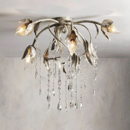 Gothic Viticci Flushmount 23.5" 32"-Silver-VaseLamps