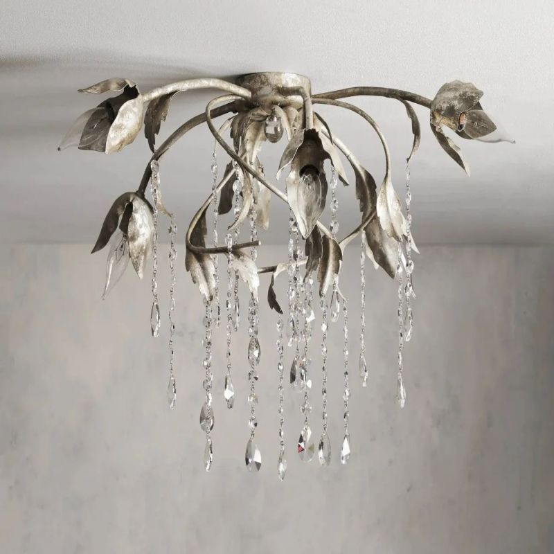 Gothic Viticci Flushmount 23.5" 32"-Silver-VaseLamps