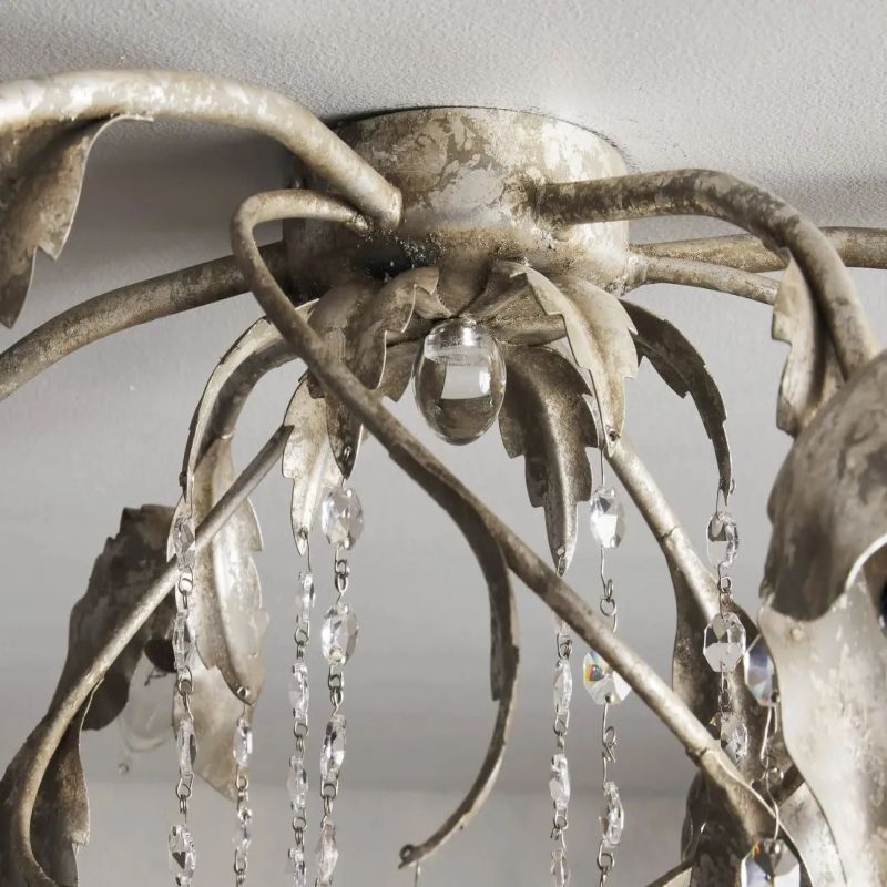 Gothic Viticci Flushmount 23.5" 32"-Silver-VaseLamps