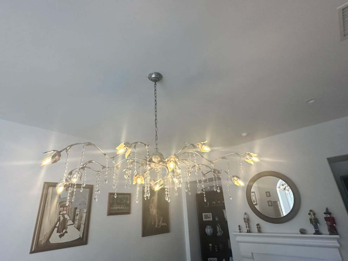 Gothic Viticci Rectangular Chandelier 52 " 61" 71"- Silver-VaseLamps