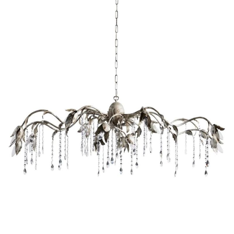 Gothic Viticci Rectangular Chandelier 52 " 61" 71"- Silver-VaseLamps