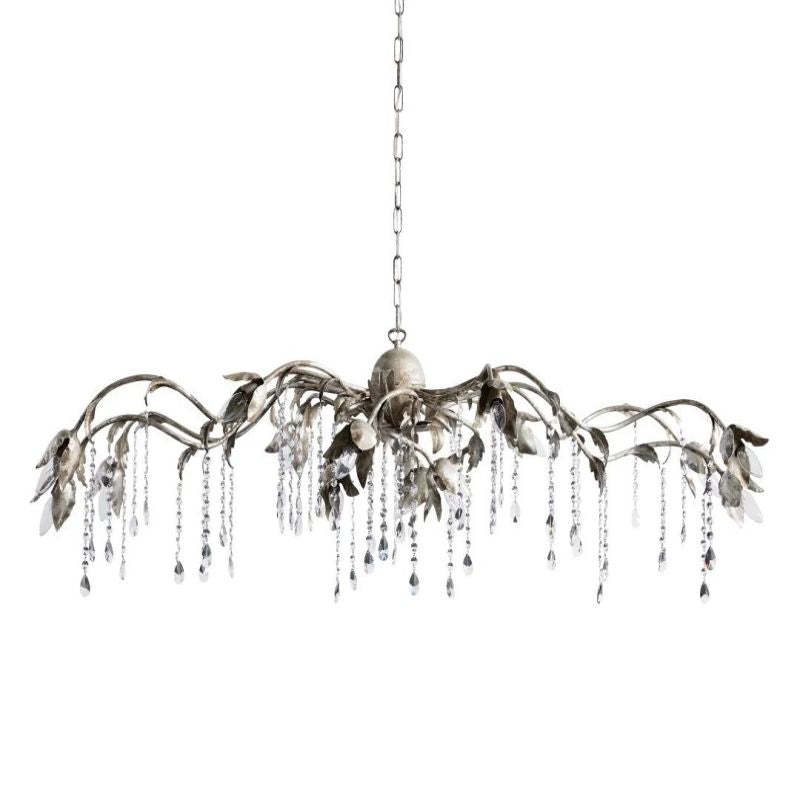 Gothic Viticci Rectangular Chandelier 52 " 61" 71"- Silver-VaseLamps