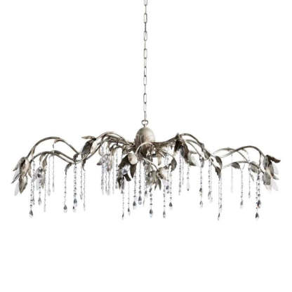 Gothic Viticci Rectangular Chandelier 52 " 61" 71"- Silver-VaseLamps