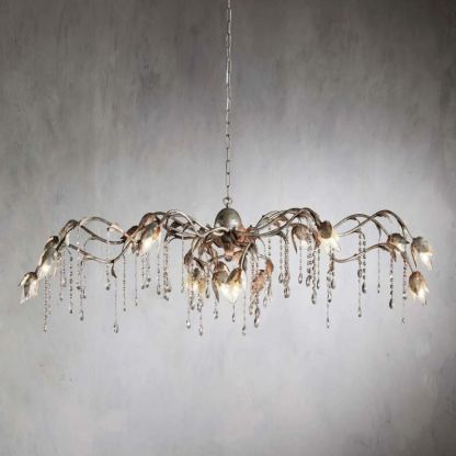Gothic Viticci Rectangular Chandelier 52 " 61" 71"- Silver-VaseLamps