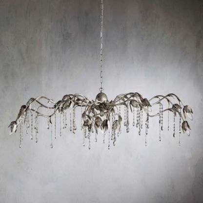 Gothic Viticci Rectangular Chandelier 52 " 61" 71"- Silver-VaseLamps